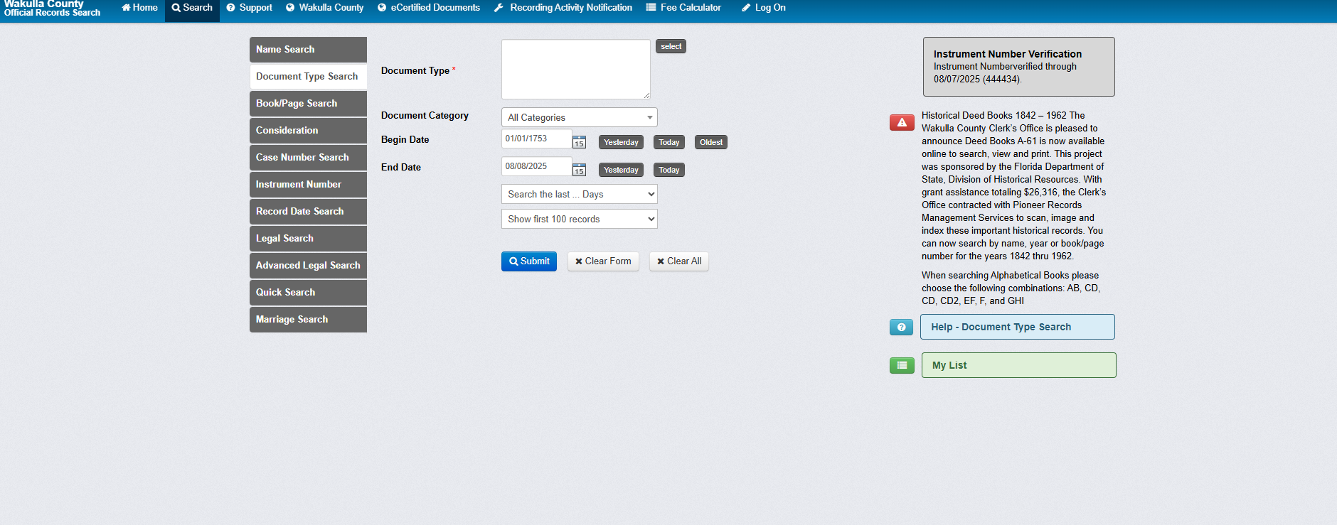 Wakulla County Clerk FL